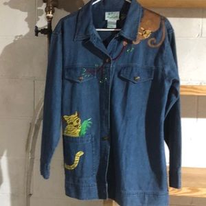 Denim shirt/jacket size medium it is over sized!